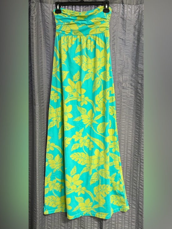 Tommy Bahama Dresses & Skirts - Tommy Bahama Summer Dress Green Teal Floral Strapless Supima Cotton XS